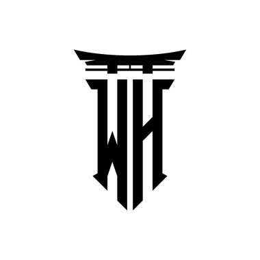 İlk logo geometrik modern Torii Kapısı Japon stili tasarımı ile izole edilmiş arka plan, minimalist geometrik Japon tarzı logo.