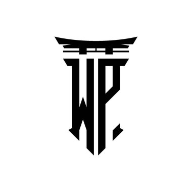 İlk logo geometrik modern Torii Kapısı Japon stili tasarımı ile izole edilmiş arka plan, minimalist geometrik Japon tarzı logo.