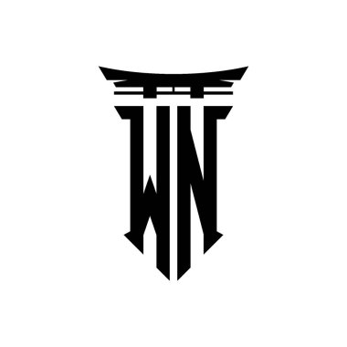 İlk logo geometrik modern Torii Kapısı Japon stili tasarımı ile izole edilmiş arka plan, minimalist geometrik Japon tarzı logo.