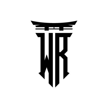 İlk logo geometrik modern Torii Kapısı Japon stili tasarımı ile izole edilmiş arka plan, minimalist geometrik Japon tarzı logo.