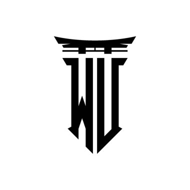 İlk logo geometrik modern Torii Kapısı Japon stili tasarımı ile izole edilmiş arka plan, minimalist geometrik Japon tarzı logo.