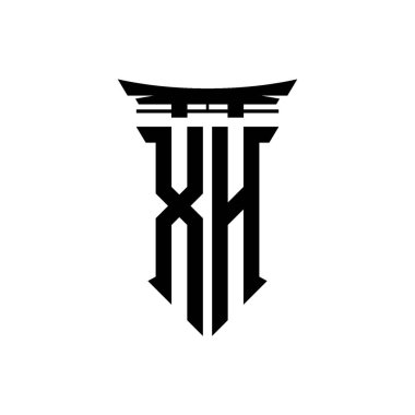 İlk logo geometrik modern Torii Kapısı Japon stili tasarımı ile izole edilmiş arka plan, minimalist geometrik Japon tarzı logo.