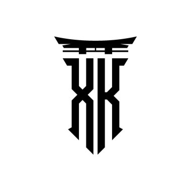 İlk logo geometrik modern Torii Kapısı Japon stili tasarımı ile izole edilmiş arka plan, minimalist geometrik Japon tarzı logo.