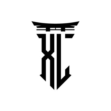 İlk logo geometrik modern Torii Kapısı Japon stili tasarımı ile izole edilmiş arka plan, minimalist geometrik Japon tarzı logo.