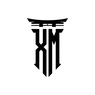 İlk logo geometrik modern Torii Kapısı Japon stili tasarımı ile izole edilmiş arka plan, minimalist geometrik Japon tarzı logo.