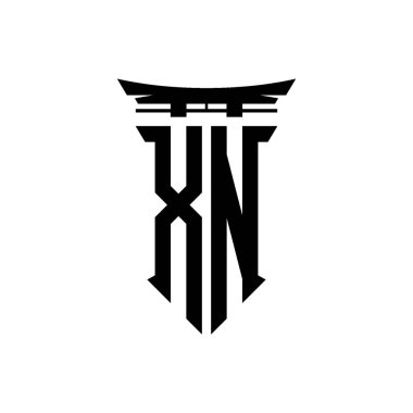 İlk logo geometrik modern Torii Kapısı Japon stili tasarımı ile izole edilmiş arka plan, minimalist geometrik Japon tarzı logo.
