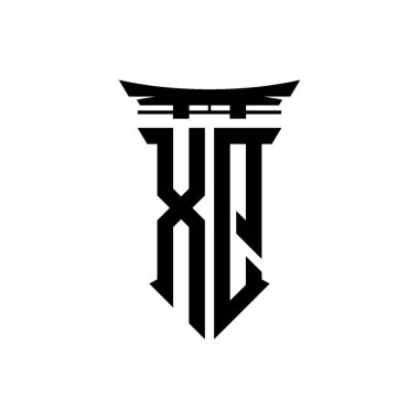 İlk logo geometrik modern Torii Kapısı Japon stili tasarımı ile izole edilmiş arka plan, minimalist geometrik Japon tarzı logo.