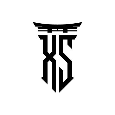 İlk logo geometrik modern Torii Kapısı Japon stili tasarımı ile izole edilmiş arka plan, minimalist geometrik Japon tarzı logo.