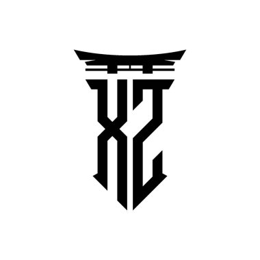İlk logo geometrik modern Torii Kapısı Japon stili tasarımı ile izole edilmiş arka plan, minimalist geometrik Japon tarzı logo.