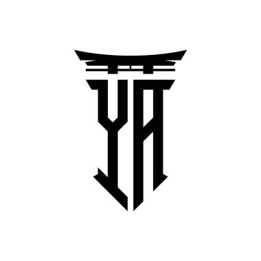 İlk logo geometrik modern Torii Kapısı Japon stili tasarımı ile izole edilmiş arka plan, minimalist geometrik Japon tarzı logo.