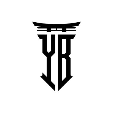İlk logo geometrik modern Torii Kapısı Japon stili tasarımı ile izole edilmiş arka plan, minimalist geometrik Japon tarzı logo.