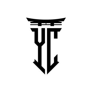 İlk logo geometrik modern Torii Kapısı Japon stili tasarımı ile izole edilmiş arka plan, minimalist geometrik Japon tarzı logo.