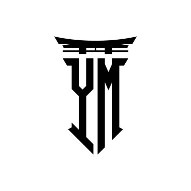 İlk logo geometrik modern Torii Kapısı Japon stili tasarımı ile izole edilmiş arka plan, minimalist geometrik Japon tarzı logo.