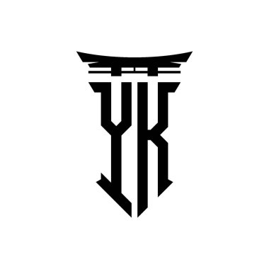 İlk logo geometrik modern Torii Kapısı Japon stili tasarımı ile izole edilmiş arka plan, minimalist geometrik Japon tarzı logo.