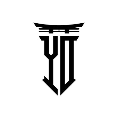 İlk logo geometrik modern Torii Kapısı Japon stili tasarımı ile izole edilmiş arka plan, minimalist geometrik Japon tarzı logo.