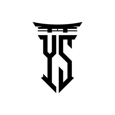 İlk logo geometrik modern Torii Kapısı Japon stili tasarımı ile izole edilmiş arka plan, minimalist geometrik Japon tarzı logo.