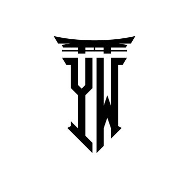 İlk logo geometrik modern Torii Kapısı Japon stili tasarımı ile izole edilmiş arka plan, minimalist geometrik Japon tarzı logo.