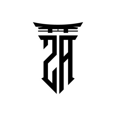 İlk logo geometrik modern Torii Kapısı Japon stili tasarımı ile izole edilmiş arka plan, minimalist geometrik Japon tarzı logo.