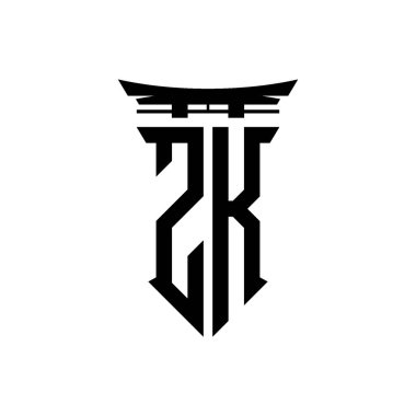 İlk logo geometrik modern Torii Kapısı Japon stili tasarımı ile izole edilmiş arka plan, minimalist geometrik Japon tarzı logo.