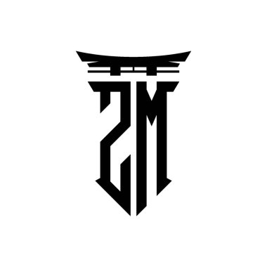 İlk logo geometrik modern Torii Kapısı Japon stili tasarımı ile izole edilmiş arka plan, minimalist geometrik Japon tarzı logo.