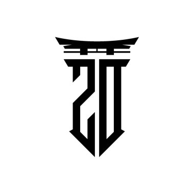 İlk logo geometrik modern Torii Kapısı Japon stili tasarımı ile izole edilmiş arka plan, minimalist geometrik Japon tarzı logo.