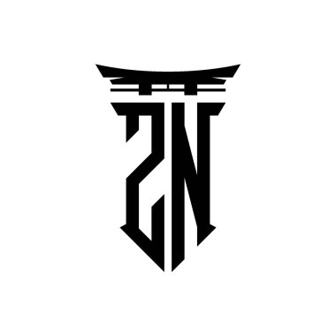 İlk logo geometrik modern Torii Kapısı Japon stili tasarımı ile izole edilmiş arka plan, minimalist geometrik Japon tarzı logo.