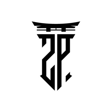 İlk logo geometrik modern Torii Kapısı Japon stili tasarımı ile izole edilmiş arka plan, minimalist geometrik Japon tarzı logo.