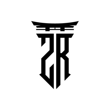 İlk logo geometrik modern Torii Kapısı Japon stili tasarımı ile izole edilmiş arka plan, minimalist geometrik Japon tarzı logo.