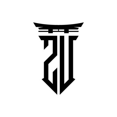 İlk logo geometrik modern Torii Kapısı Japon stili tasarımı ile izole edilmiş arka plan, minimalist geometrik Japon tarzı logo.