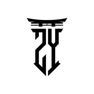 İlk logo geometrik modern Torii Kapısı Japon stili tasarımı ile izole edilmiş arka plan, minimalist geometrik Japon tarzı logo.