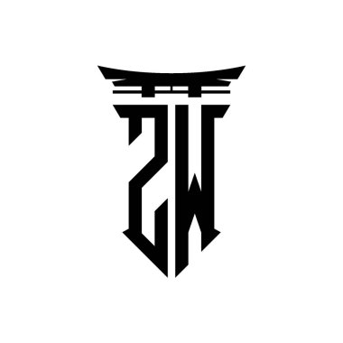 İlk logo geometrik modern Torii Kapısı Japon stili tasarımı ile izole edilmiş arka plan, minimalist geometrik Japon tarzı logo.