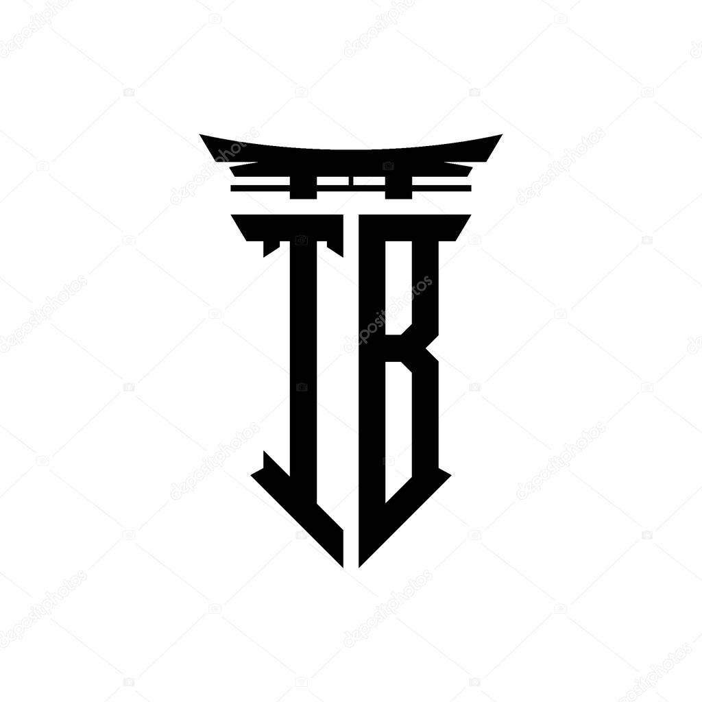 Logo initial monogram with geometric modern Torii Gate Japanese style design in isolated background, minimalist geometric japanese style logo.