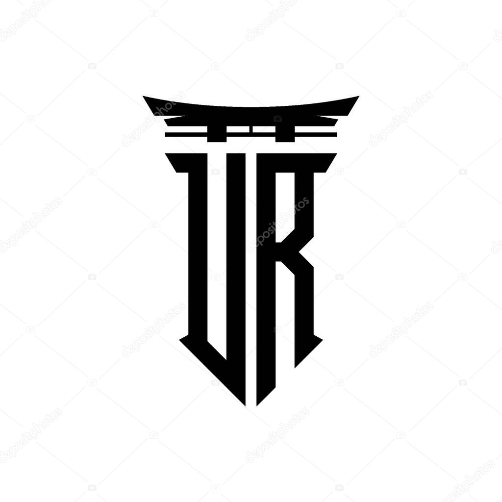 Logo initial monogram with geometric modern Torii Gate Japanese style design in isolated background, minimalist geometric japanese style logo.