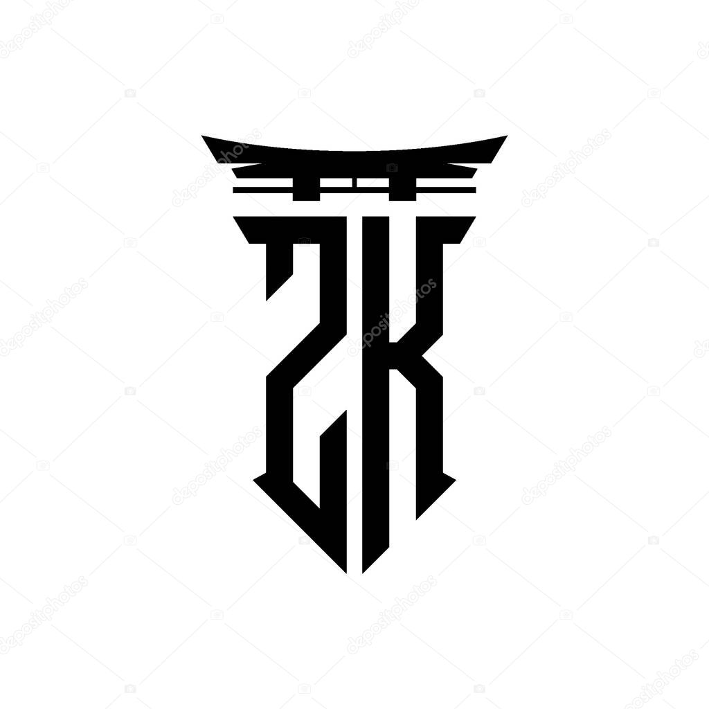 Logo initial monogram with geometric modern Torii Gate Japanese style design in isolated background, minimalist geometric japanese style logo.