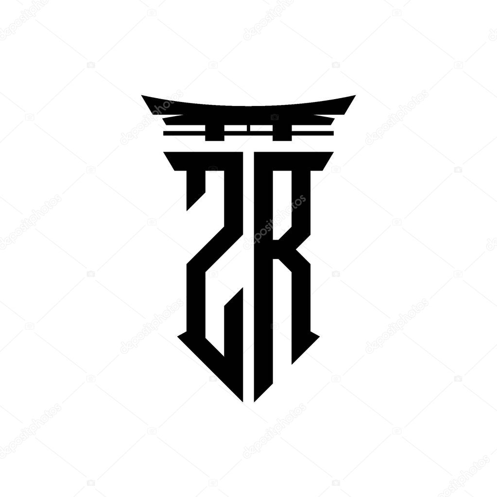 Logo initial monogram with geometric modern Torii Gate Japanese style design in isolated background, minimalist geometric japanese style logo.
