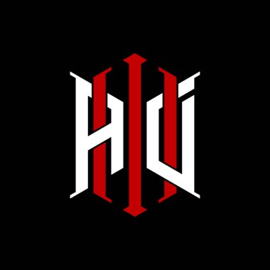 İzole arkaplanda geometrik modern dikdörtgen stil tasarımlı ilk monogram, minimalist geometrik şekil logosu.