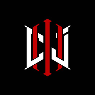 İzole arkaplanda geometrik modern dikdörtgen stil tasarımlı ilk monogram, minimalist geometrik şekil logosu.