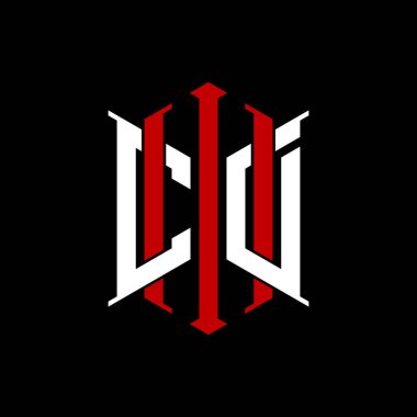 İzole arkaplanda geometrik modern dikdörtgen stil tasarımlı ilk monogram, minimalist geometrik şekil logosu.