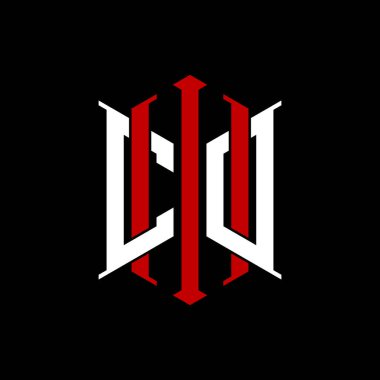 İzole arkaplanda geometrik modern dikdörtgen stil tasarımlı ilk monogram, minimalist geometrik şekil logosu.