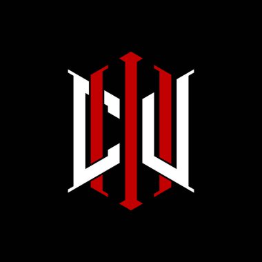 İzole arkaplanda geometrik modern dikdörtgen stil tasarımlı ilk monogram, minimalist geometrik şekil logosu.