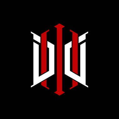 İzole arkaplanda geometrik modern dikdörtgen stil tasarımlı ilk monogram, minimalist geometrik şekil logosu.