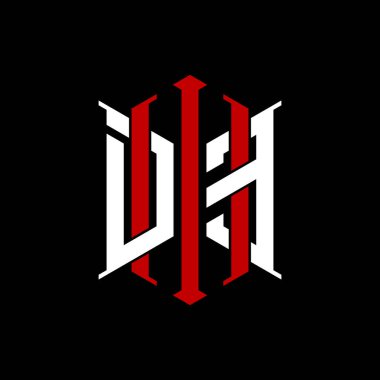 İzole arkaplanda geometrik modern dikdörtgen stil tasarımlı ilk monogram, minimalist geometrik şekil logosu.
