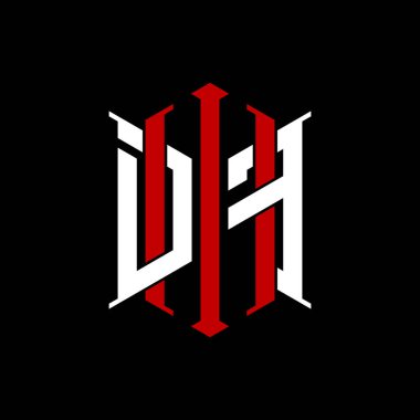 İzole arkaplanda geometrik modern dikdörtgen stil tasarımlı ilk monogram, minimalist geometrik şekil logosu.