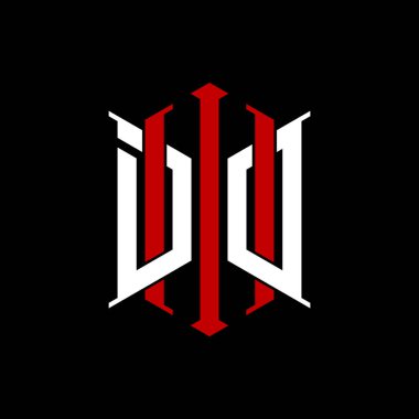 İzole arkaplanda geometrik modern dikdörtgen stil tasarımlı ilk monogram, minimalist geometrik şekil logosu.