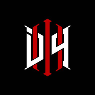 İzole arkaplanda geometrik modern dikdörtgen stil tasarımlı ilk monogram, minimalist geometrik şekil logosu.