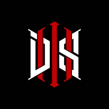 İzole arkaplanda geometrik modern dikdörtgen stil tasarımlı ilk monogram, minimalist geometrik şekil logosu.