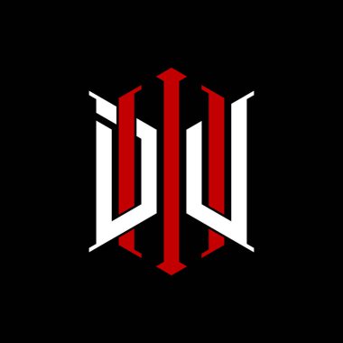 İzole arkaplanda geometrik modern dikdörtgen stil tasarımlı ilk monogram, minimalist geometrik şekil logosu.