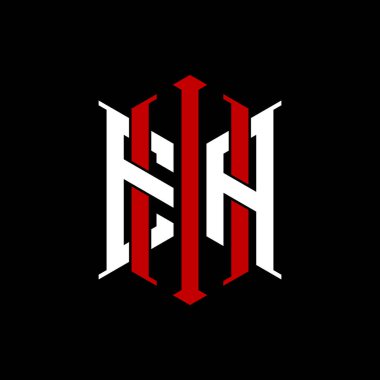 İzole arkaplanda geometrik modern dikdörtgen stil tasarımlı ilk monogram, minimalist geometrik şekil logosu.