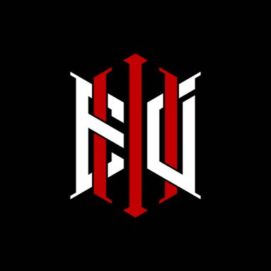 İzole arkaplanda geometrik modern dikdörtgen stil tasarımlı ilk monogram, minimalist geometrik şekil logosu.