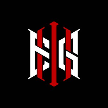 İzole arkaplanda geometrik modern dikdörtgen stil tasarımlı ilk monogram, minimalist geometrik şekil logosu.